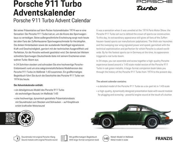 FRANZIS Porsche 911 Turbo Collectable Advent Calendar Your Own Desk Model Kit