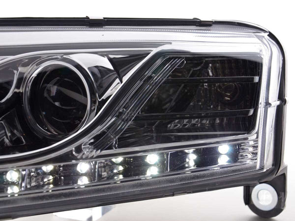 FK LED Headlights LED DRL Lightbar Audi A6 C6 4F 04-08 chrome S6 S-Line LHD