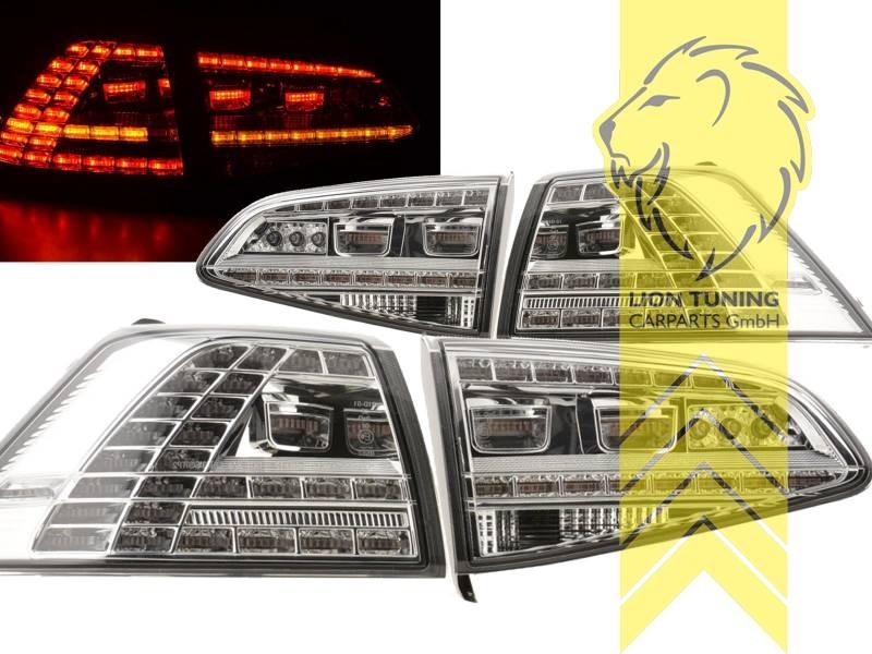 LT Pair LED DRL Lightbar REAR LIGHTS Tail VW Golf 7 5G1 12-17 clear chrome LHD