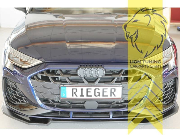Rieger front bumper splitter valance Audi A3 GY Facelift S Line S3 Black Matte