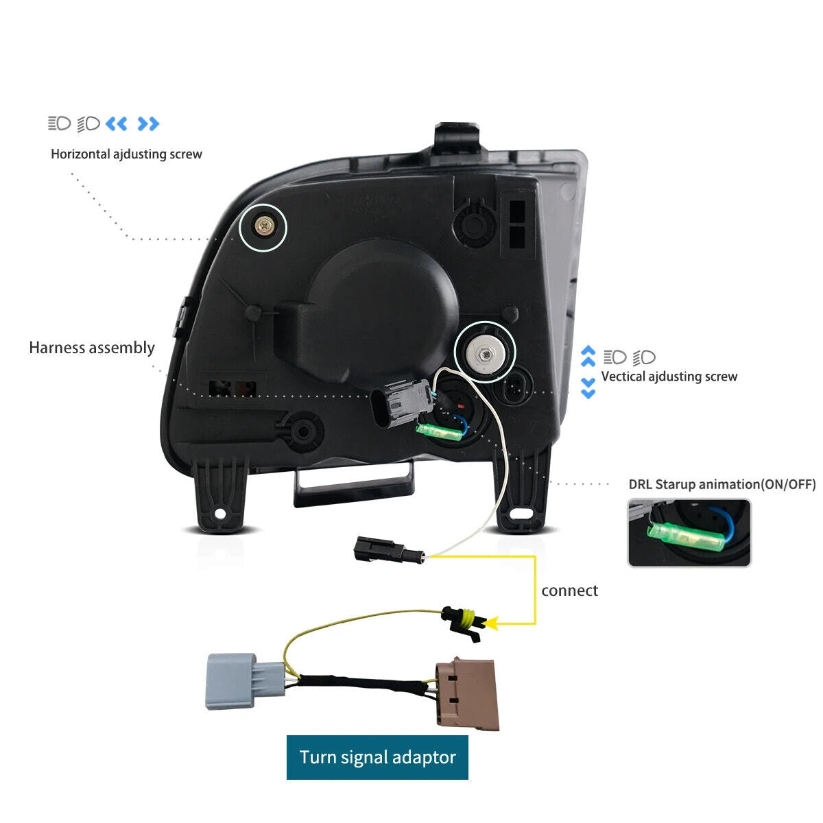 VLAND 05-09 Ford Mustang 3 MK3 S197 I Pre Facelift LED DRL Lightbar Headlights