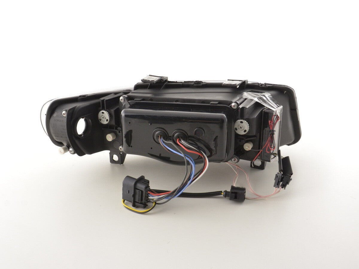 FK Pair LED DRL Lightbar Halo Ring Headlights CCFL Seat Leon 1M 99-06 black LHD