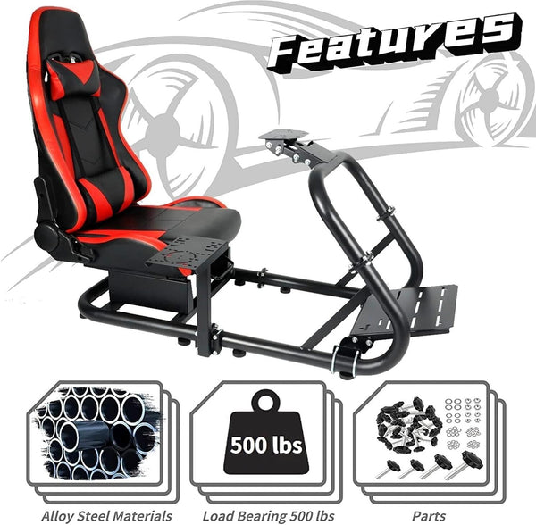 HIGH-END Driving Game Sim Racing Frame & Seat Wheel Pedals Xbox PS PC Console F1