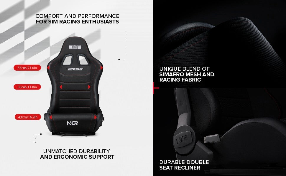NLR ERS5 Elite x1 Universal Bucket Sports Seat Black Car Racing Simulator Sim