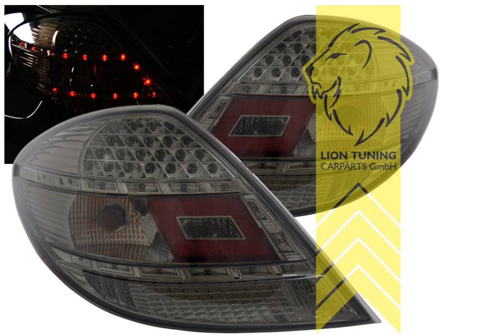 LT Pair LED Lightbar DRL Rear Lights Tail Lamps Mercedes Benz SLK R171 black LHD