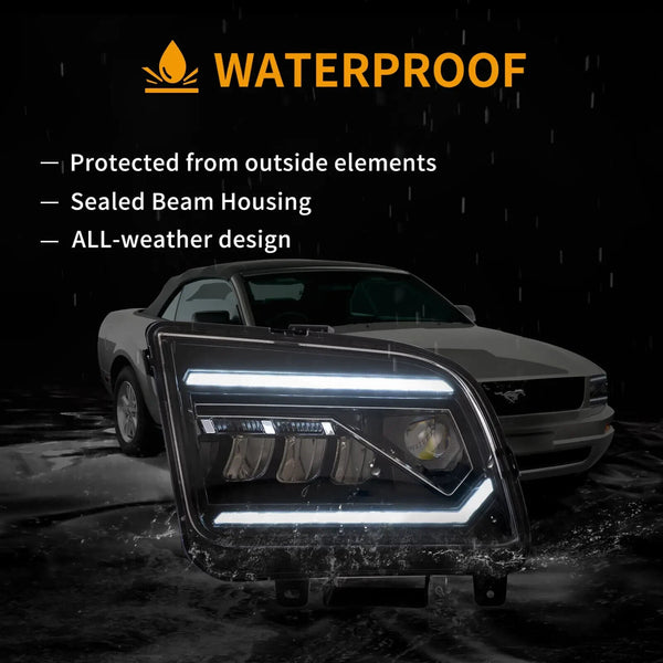 VLAND 05-09 Ford Mustang 3 MK3 S197 I Pre Facelift LED DRL Lightbar Headlights