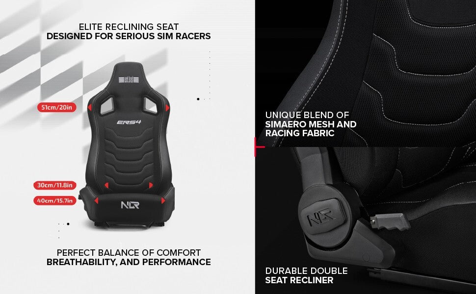 NLR ERS4 Elite x1 Universal Bucket Sports Seat Black Car Racing Simulator Sim