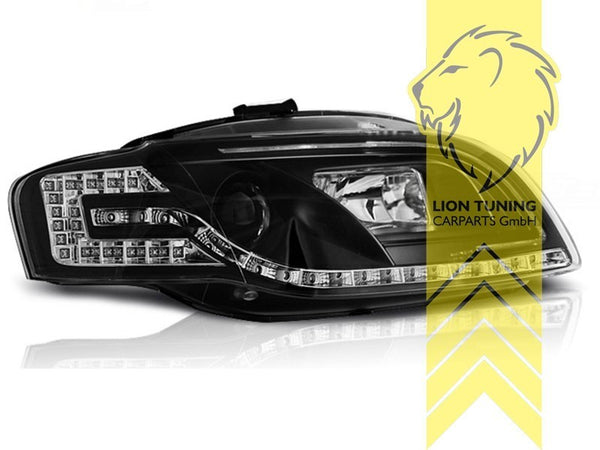LT LED DRL Lightbar Halo Headlights Audi A4 B7 8E 04-08 Sedan Avant black LHD