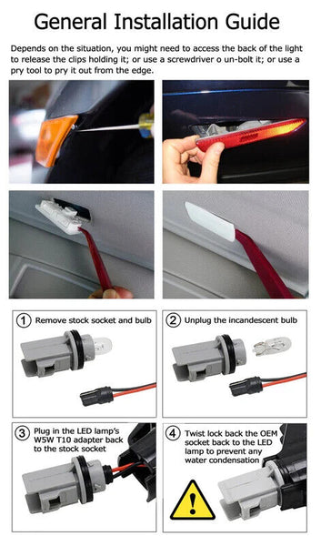 Front Bumper Smoked Lens LED Side Indicator Lights MINI Cooper R50 R52 R53 MK1