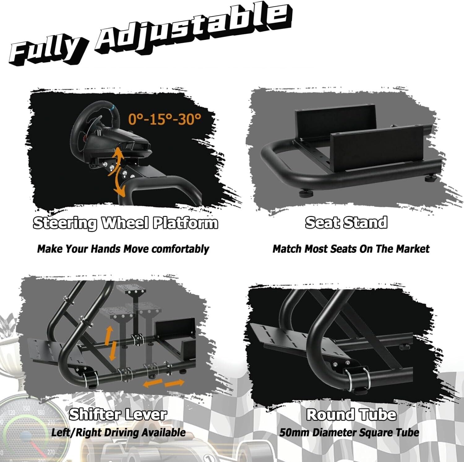 HIGH-END Driving Game Sim Racing Frame & Seat Wheel Pedals Xbox PS PC Console F1