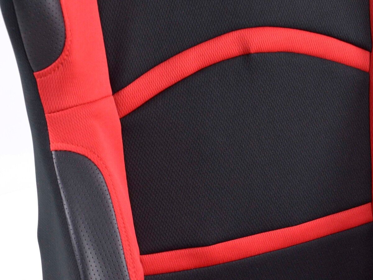 FK Pair Universal Recline & Tilt Fwd Bucket Sports Seats Black & RED Edition