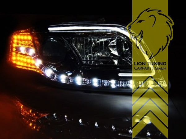 LT LED DRL Lightbar Halo Headlights Audi A4 B7 8E 04-08 Sedan Avant black LHD
