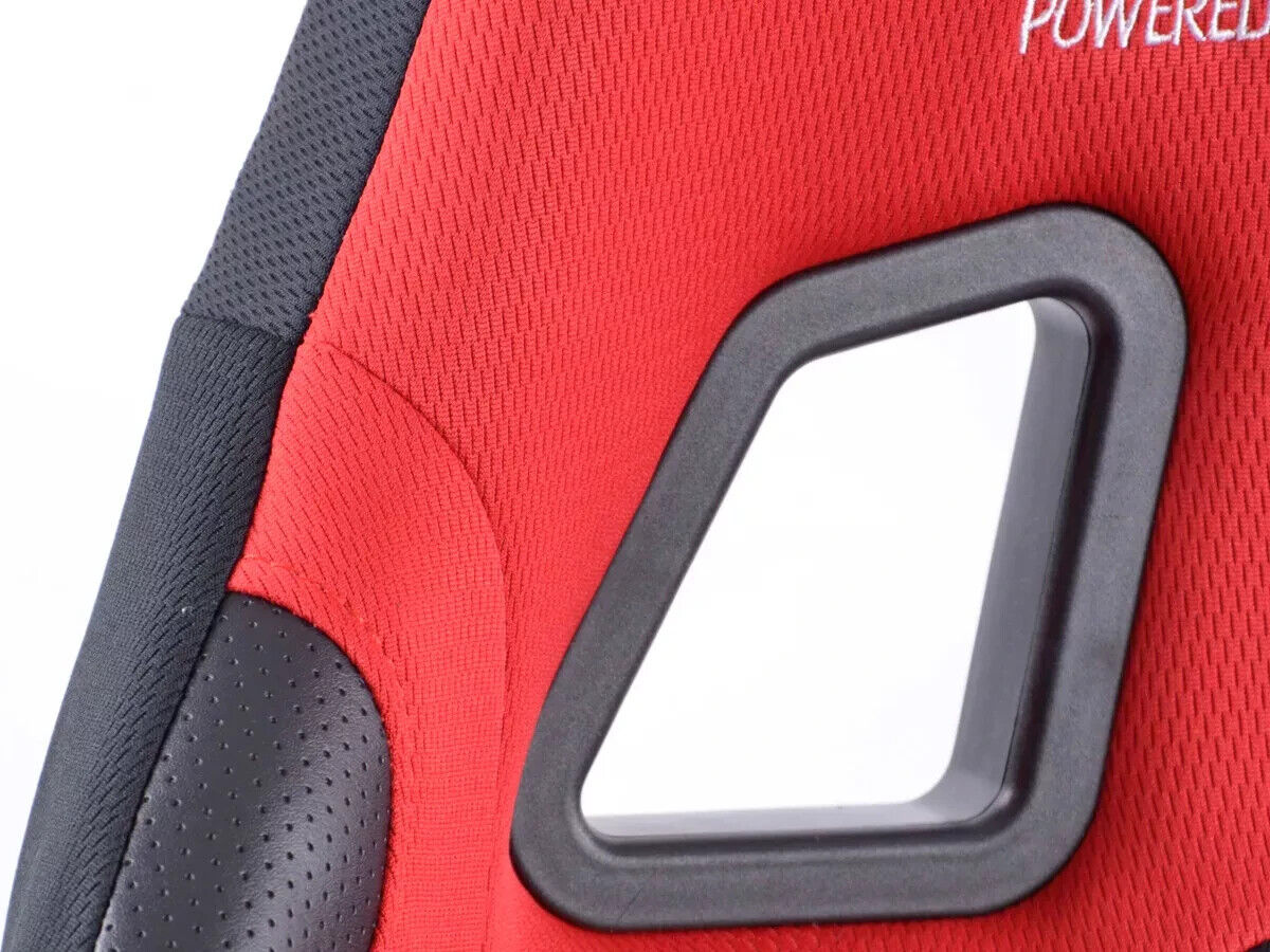 FK Pair Universal Recline & Tilt Fwd Bucket Sports Seats Black & RED Edition