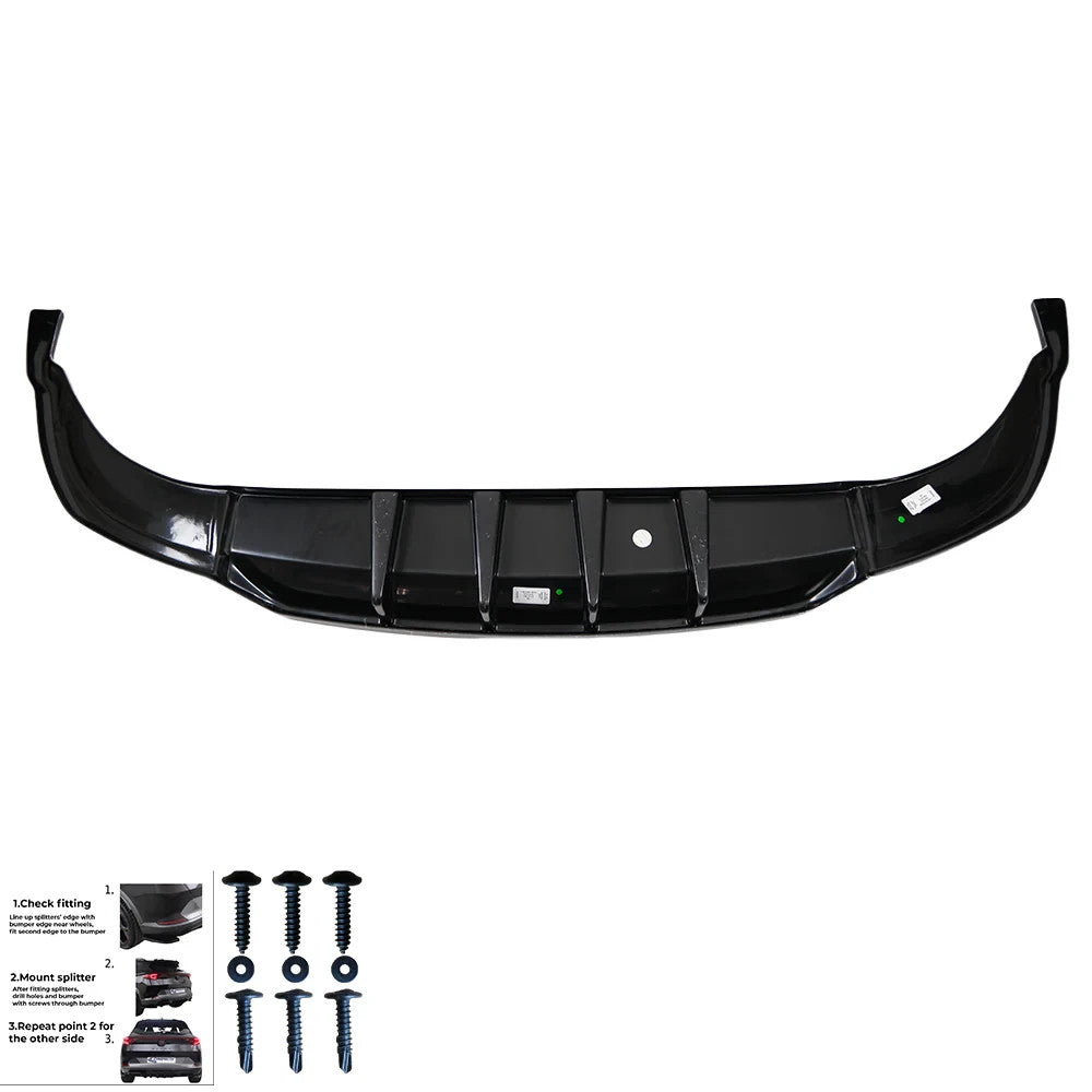 OW Rear Bumper Diffusor Splitter AUDI Q8 S-Line Mk1 2018-2023 Gloss Black