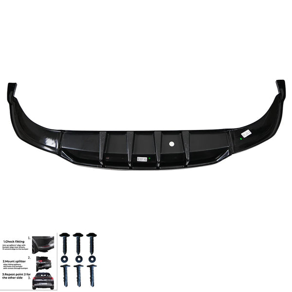 OW Rear Bumper Diffusor Splitter AUDI Q8 S-Line Mk1 2018-2023 Gloss Black