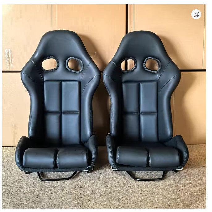 EDY Pair x2 Universal Bucket Seats Porsche 997 911 GT3 GT4 Cayman Boxster Black