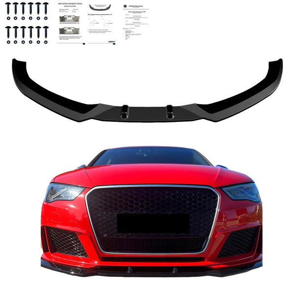 OW Front Bumper Lip Splitter AUDI RS3 8V 15-16 Sportback Gloss Black
