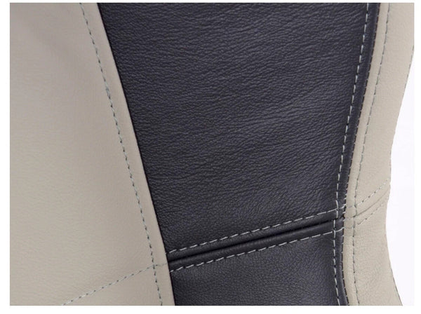 FK x2 Universal Real Leather Reclining Bucket Sports Seats Grey & Black Edition