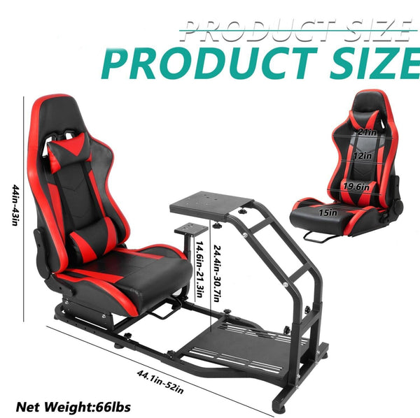 HIGH-END Driving Game Sim Racing Frame & Seat Wheel Pedals Xbox PS PC Console F1