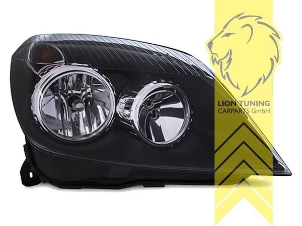LT Pair Aftermarket Halogen Headlights Opel Vauxhall Astra H black 04-10 LHD