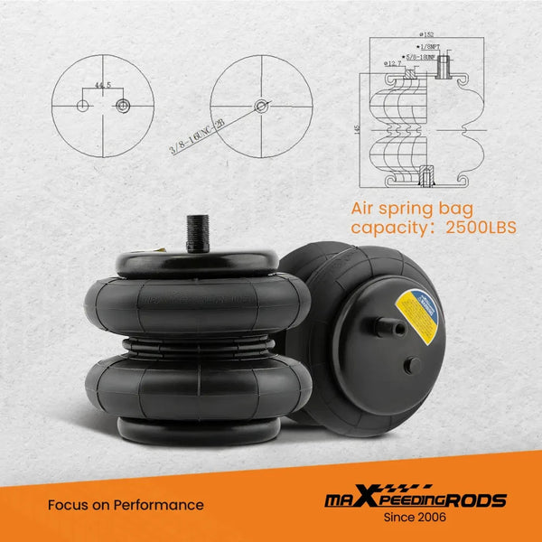 MXPR Rear Air Helper Spring Suspension Kit Toyota Tacoma 2WD 4WD 05-23