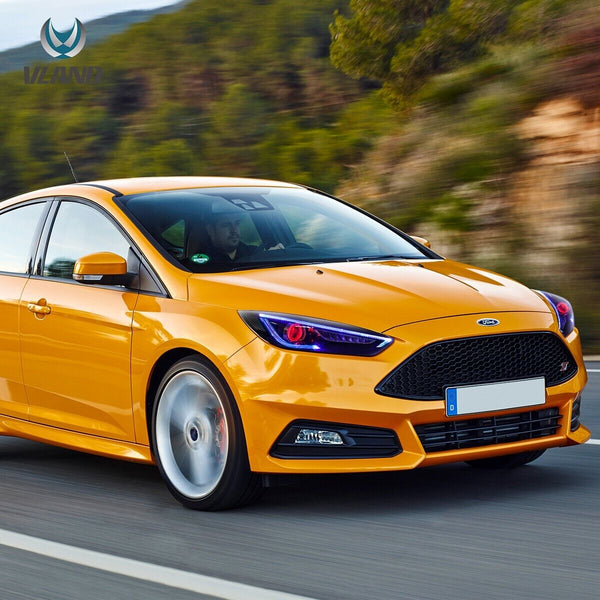 VLAND 15-18 Ford Focus 3 MK3 FL Lightbar DYNAMIC LED DRL Headlights Dual Beam