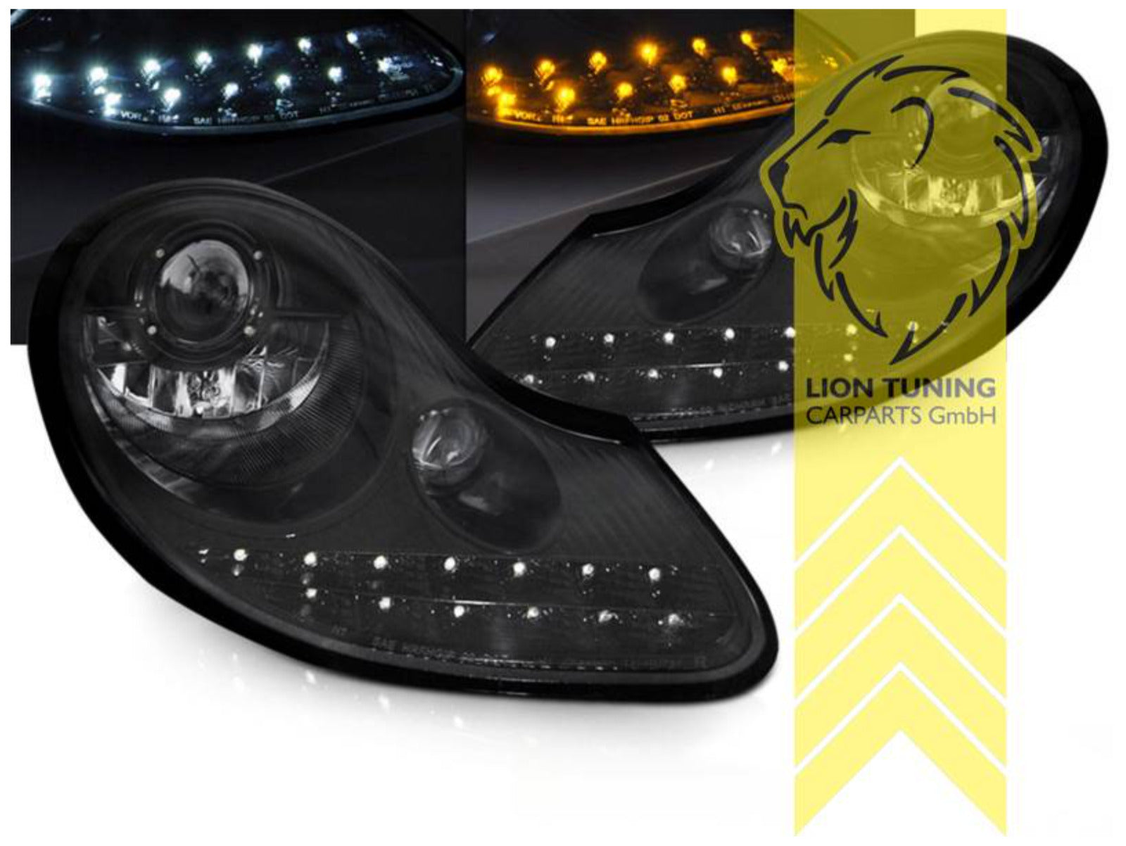 LT Pair LED Headlights Lightbar DRL Porsche 911 996 Spyder Cabriolet Targa 97-06 LHD