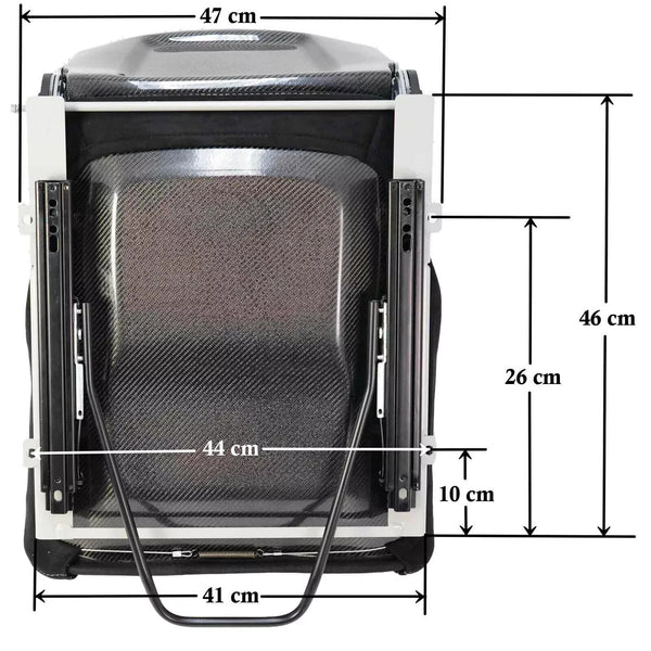 Aftermarket Universal Bucket Seat with Carbon Back - Porsche Style for Boxster Cayman 911 GT3 GT4 - Black Synthetic Leather