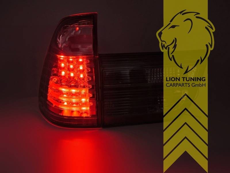 LT Pair LED Lightbar Rear Lights Tail Lamps BMW BMW E53 X5 black smoke 00-03 LHD