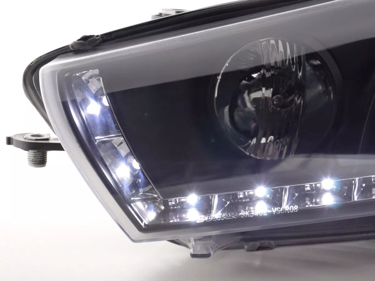 FK LED DRL Lightbar Headlights VW Scirocco 3 13 08+ black