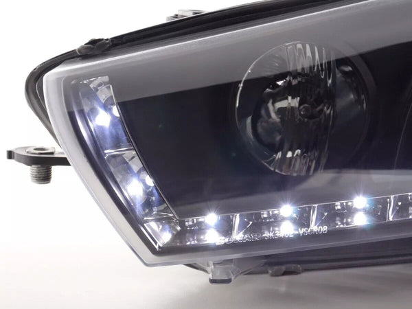 FK LED DRL Lightbar Headlights VW Scirocco 3 13 08+ black