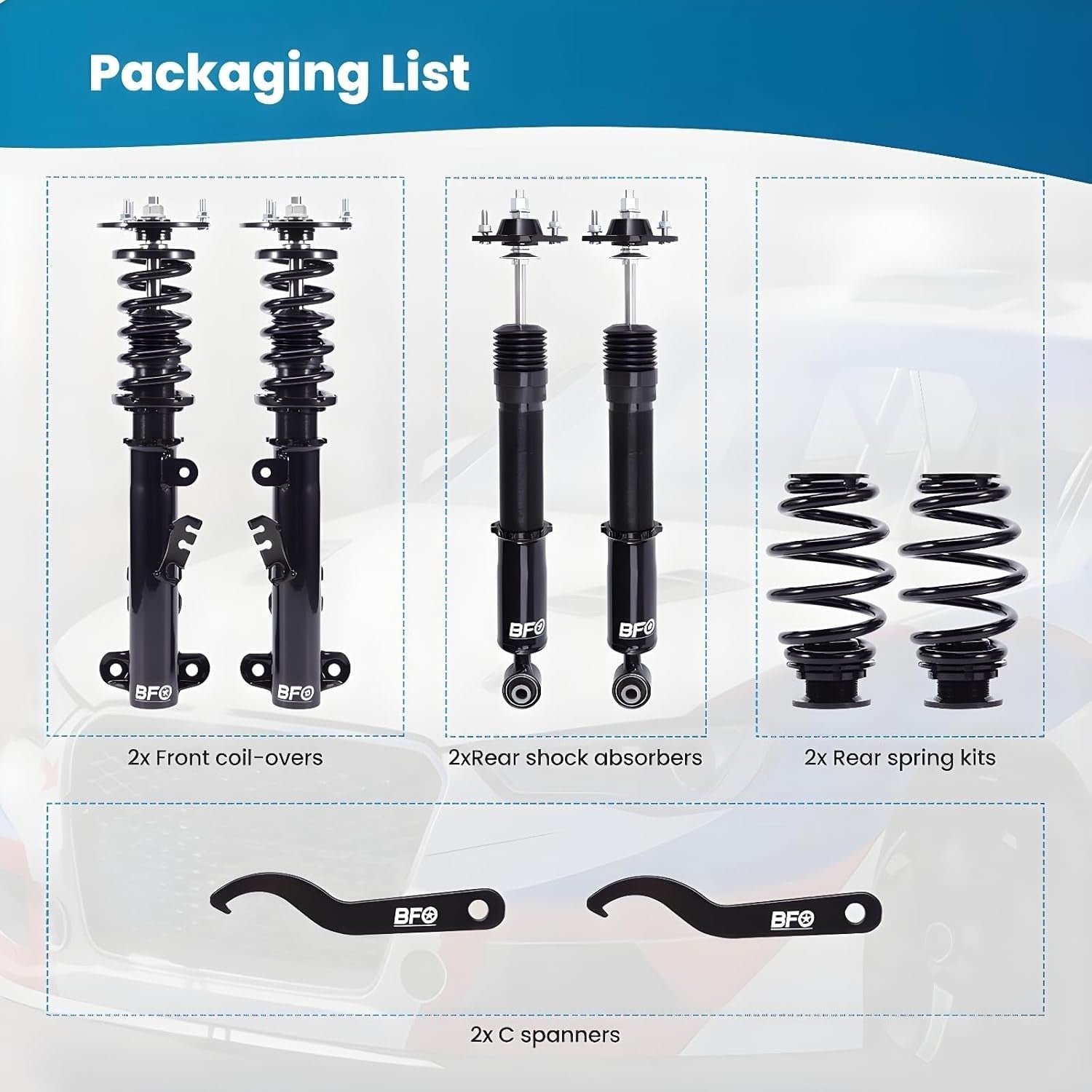 MXPR Coilovers Kit BMW 3 Series E36 Saloon 90-98 316 318 318 323 325 328 Coupe