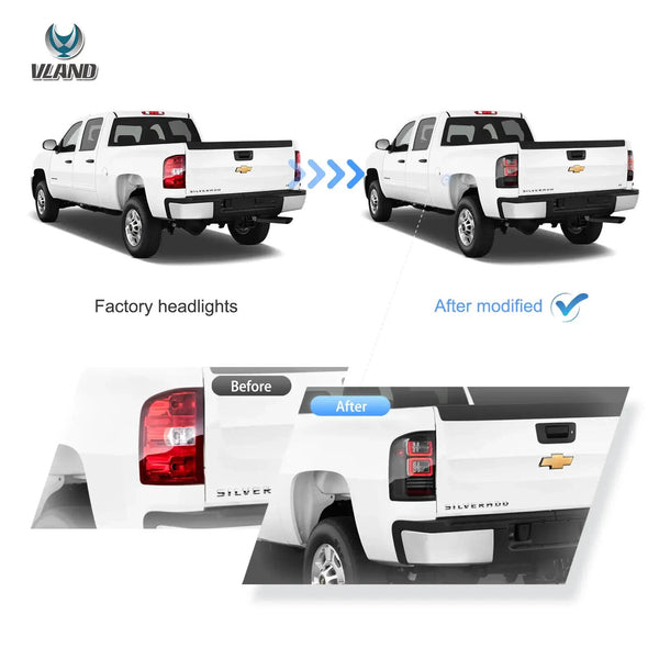 VLAND 07-13 Chevrolet Silverado 1500 2500HD 3500HD GMC Sierra Dually Rear Lights