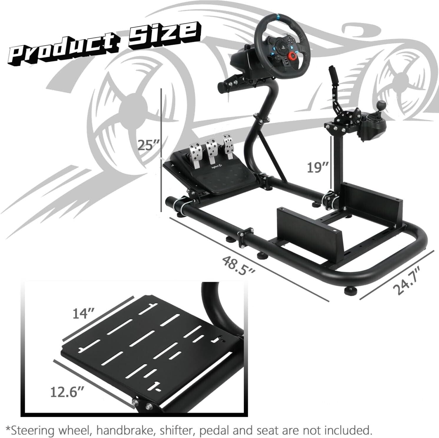 Driving Game Sim Racing Frame Rig - Add Seat Wheel Pedals Xbox PS PC Console F1