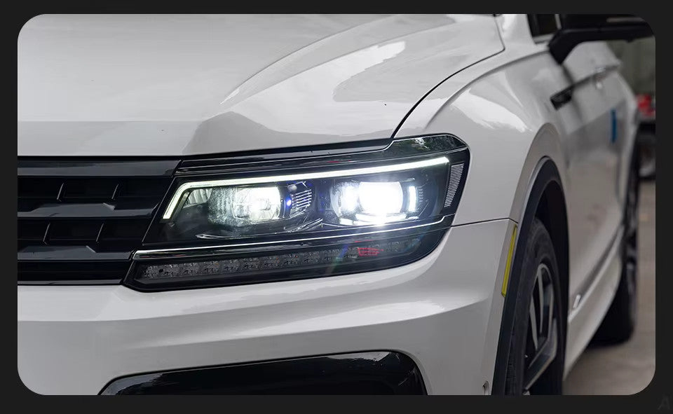 AKD Pair 17-21 VW Tiguan LED DRL Dynamic Lightbar Headlights LHD