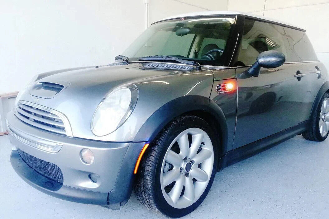 Front Bumper Smoked Lens LED Side Indicator Lights MINI Cooper R50 R52 R53 MK1