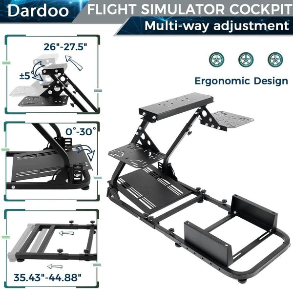 DD Plane Game Flight Sim Simulator Cockpit Frame Rig for Seat Wheel Pedals Xbox PS PC Console F1 with seat mount
