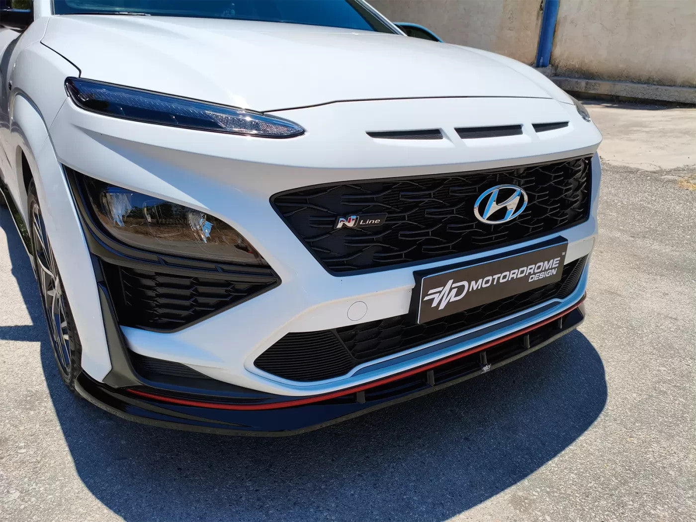 Motordrome Front Splitter Diffuser Hyundai Kona Ν N-Line Mk1 Facelif Gloss Black