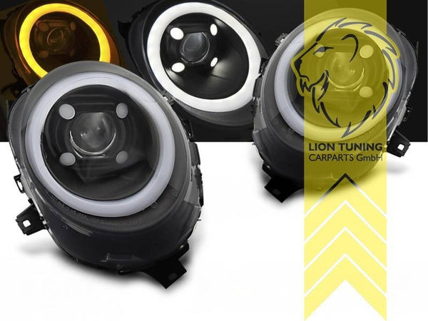 LT 2026 LED DRL Lightbar Halo Ring Headlights Mini F55 F56 F57 JCW Black LHD