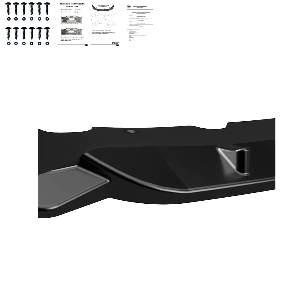 OW Front Bumper Lip Splitter BMW 1 Series F40 M-Pack 19-24 M135i Gloss Black