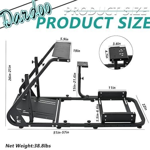 DD Driving Game Sim Racing Frame Rig for Seat Wheel Pedals Xbox PS PC Console F1