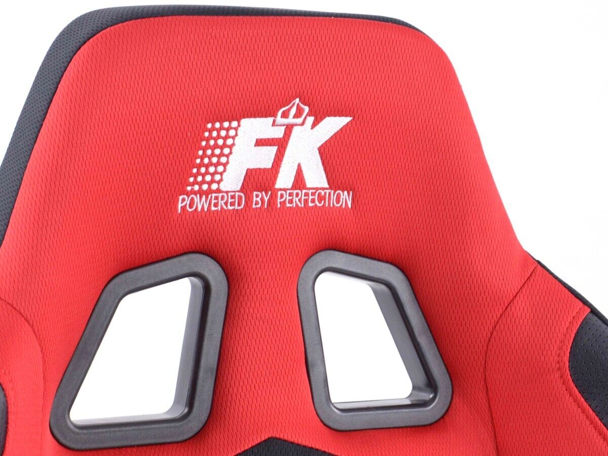 FK Pair Universal Recline & Tilt Fwd Bucket Sports Seats Black & RED Edition