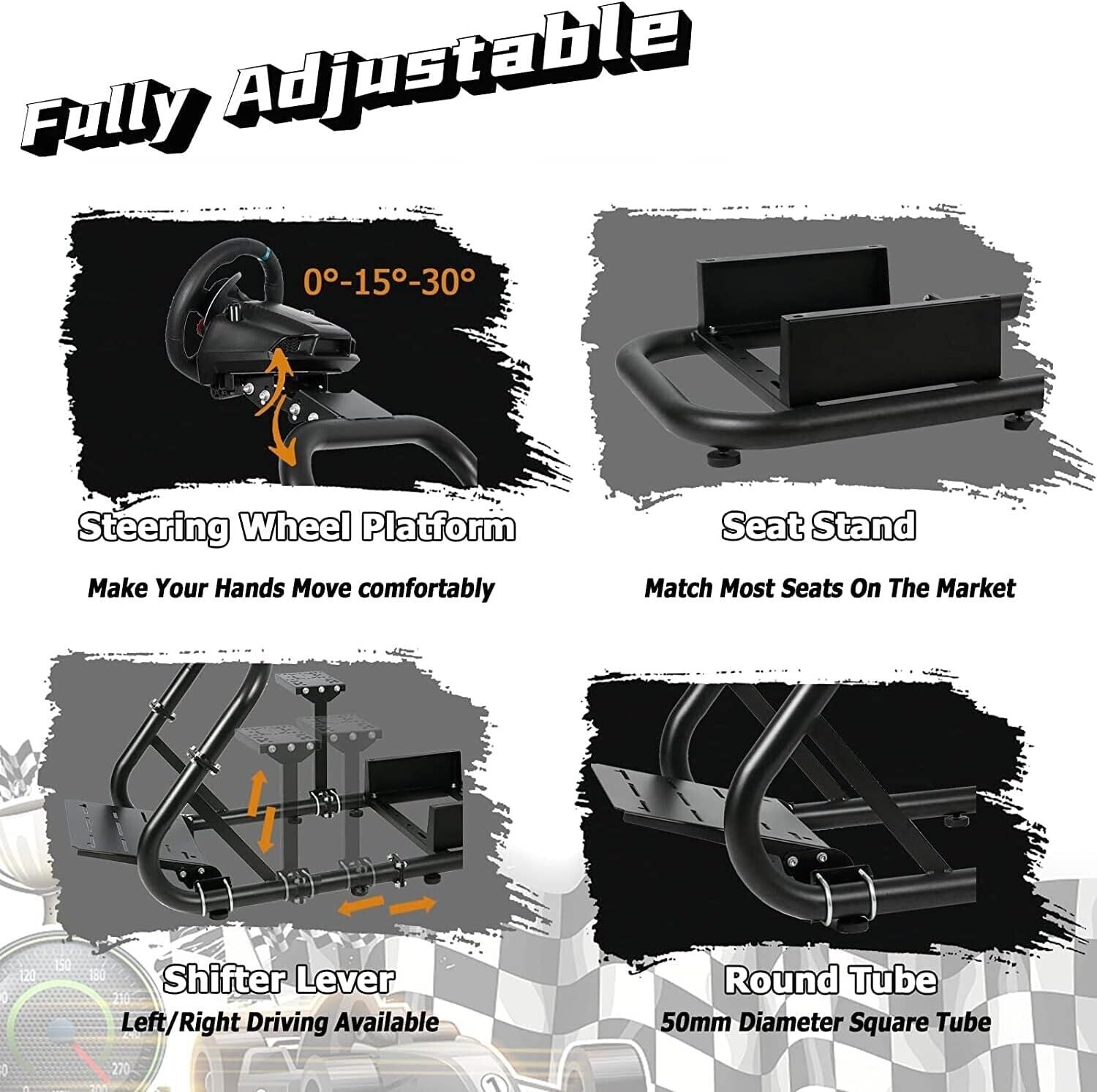 HIGH-END Driving Game Sim Racing Frame & Seat Wheel Pedals Xbox PS PC Console F1