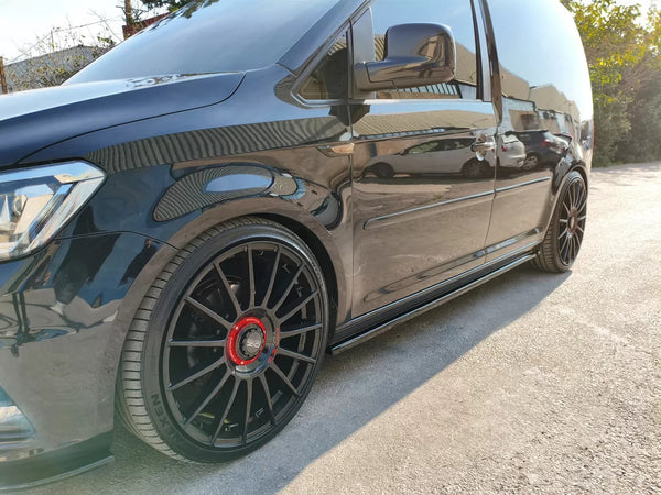 Motordrome Side Skirts Extensions Styling Body Kit Caddy Mk4 15-21 Glossy Black