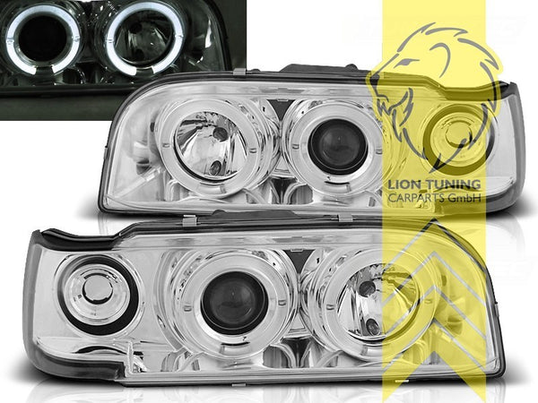 LT LED DRL Angel Eye Headlights Volvo 850 Saloon Estate 91-97 LS LW Chrome LHD