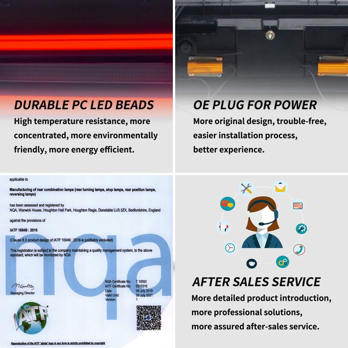 VLAND 08-14 Dodge Challenger 3 MK3 LC Dynamic Lightbar LED DRL Rear Lights