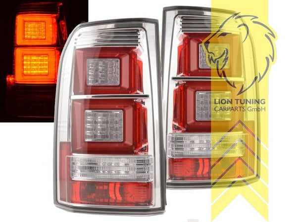 LT Pair LED Rear Lights Tail Land Rover Discovery 3 TAA white chrome 04-09 LHD