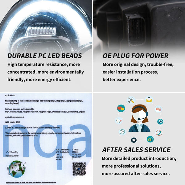 VLAND 07-15 Mini Cooper R55 R56 R57 R58 R59 DYNAM LED DRL Lightbar Headlights