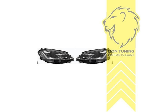 LT Pair LED DRL Lightbar Headlights VW Golf 7 5G1 12-17 sedan Variant black LHD