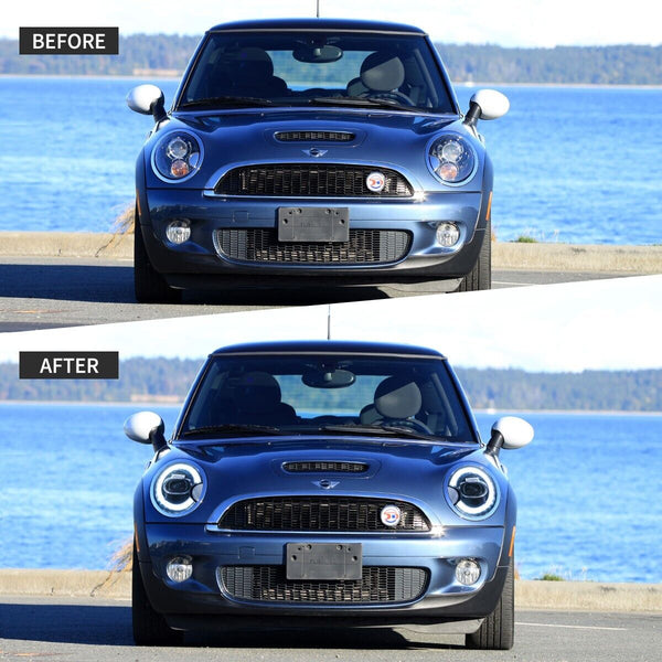 VLAND 07-15 Mini Cooper R55 R56 R57 R58 R59 DYNAM LED DRL Lightbar Headlights